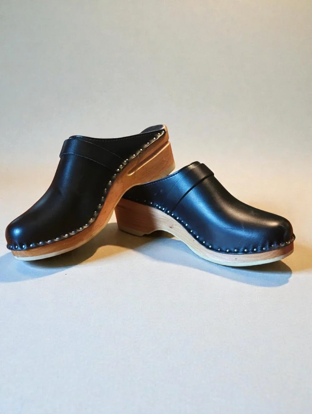 Troentorp Black Clog Size 38 / 8 Made In Sweden - Picture 2 of 15